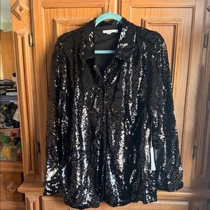 Chico's Black Sequin Blouse chicos size 4